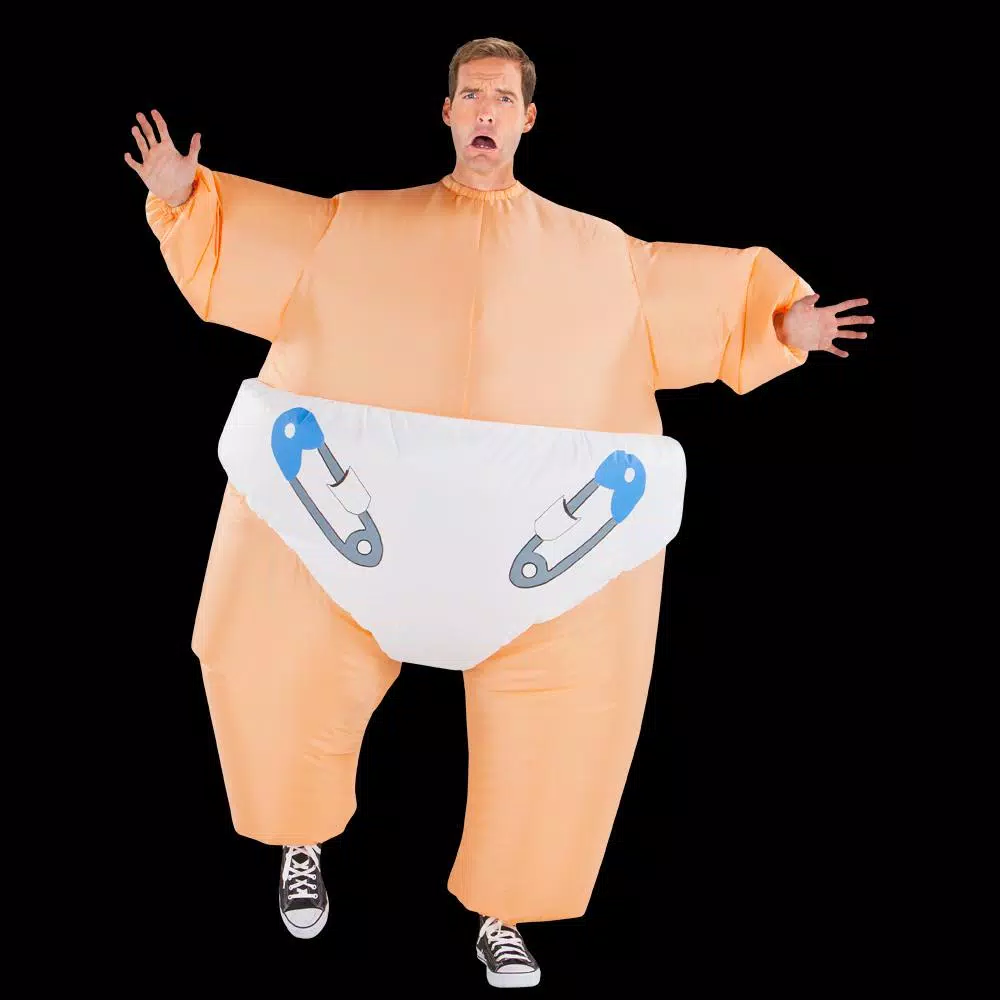 Gemmy Adult Inflatable Sumo Baby Halloween Costume - Funny Unisex Inflatable Costume