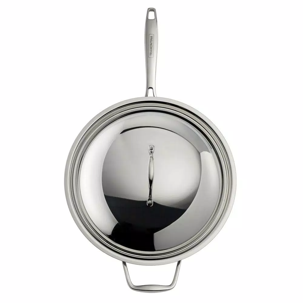 Tramontina 12 in. Tri-Ply Clad Stainless Steel Wok with Lid