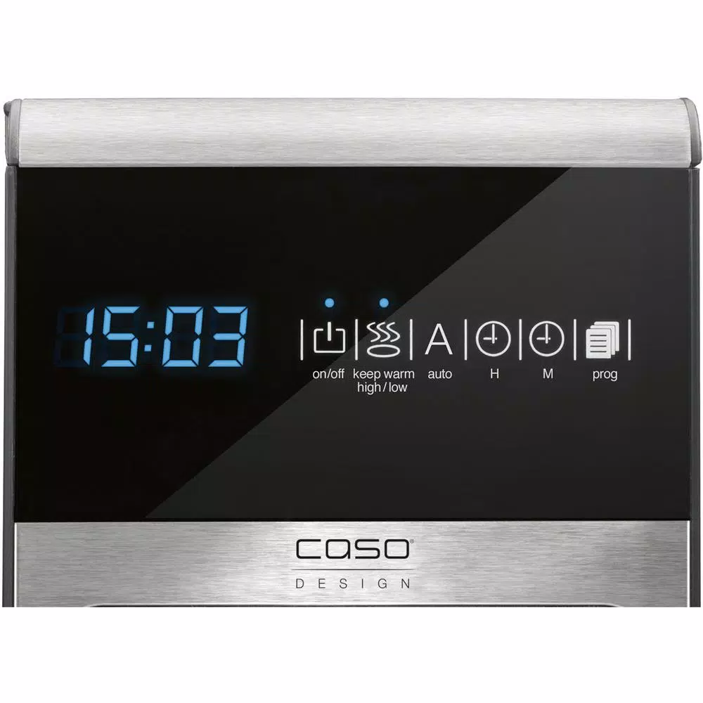 CASO Design Coffee One 10-Cup Filter Coffee Maker with Crema Magic Electric Milk Frother, Silver/Black