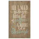 Stratton Home Decor Coffee and Blessings Wooden Wall Art Sign thumbnail 2