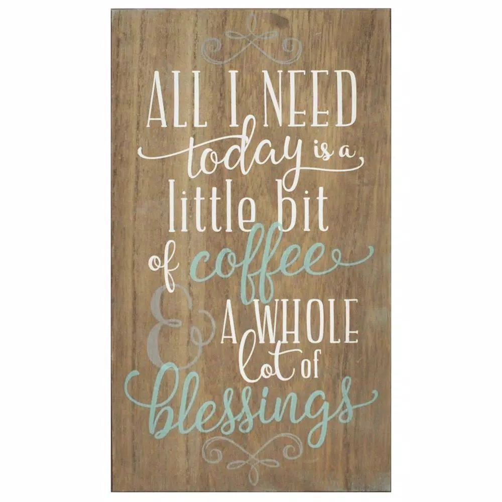 Stratton Home Decor Coffee and Blessings Wooden Wall Art Sign