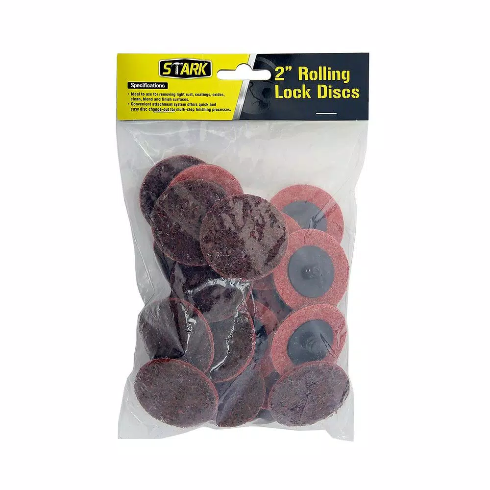 Stark 2 in. Medium Grit Roloc Surface Conditioning Discs, 25-Piece Pack
