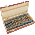 Shop Fox 16-Piece Carbide Forstner Bit Set, 1/4 in. to 2-1/8 in. with Wooden Case thumbnail 1
