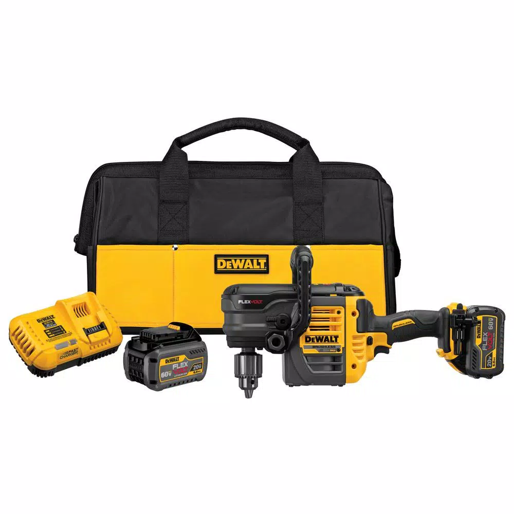 DEWALT FLEXVOLT 60V MAX Brushless 1/2 in. Stud & Joist Drill Kit with (2) 6.0 Ah Batteries & Bonus Swivel Head Shear