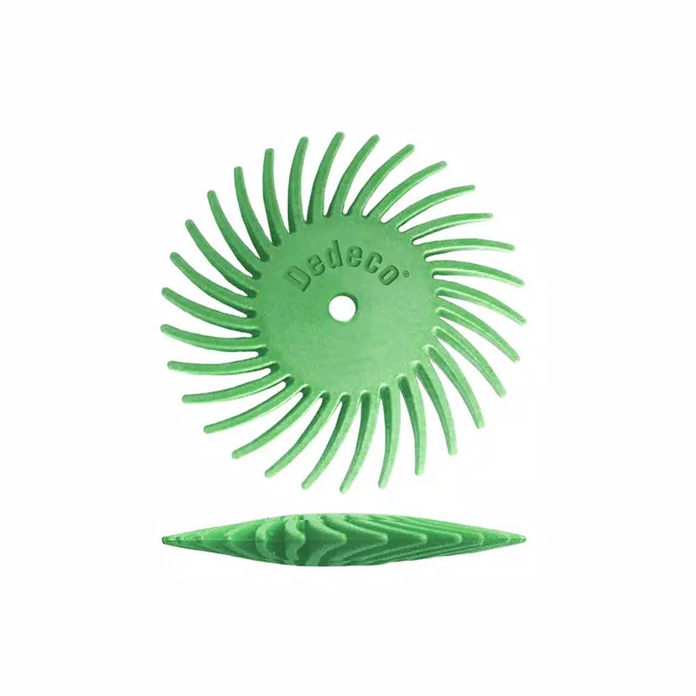 Dedeco Sunburst 7/8 in. Knife-Edge Radial Discs, 1/16 in. Ultra-Fine 1 Mic Arbor Polishing Tool, 12-Pack