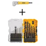 DEWALT MAXFIT Right Angle Magnetic Attachment & 14-Piece Black Oxide Drill Bit Set thumbnail 1