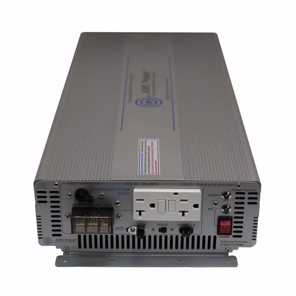 AIMS POWER AIMS 3000-Watt Pure Sine Wave Inverter, 12V DC to 120V AC Industrial Grade Power Inverter