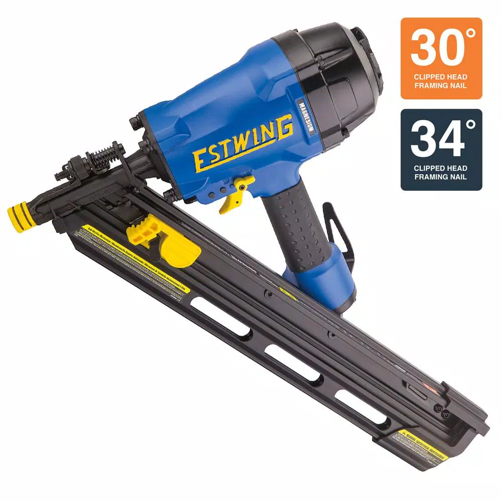 Estwing 34 Degree Clipped Head Pneumatic Framing Nailer with Padded Bag