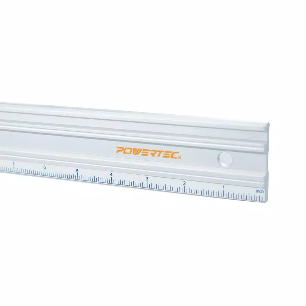 POWERTEC 38 in. Anodized Aluminum Straight Edge Ruler, Dual Metric and SAE Calibrations