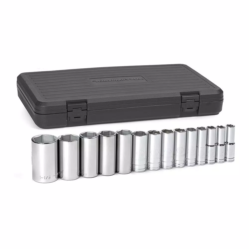 GearWrench 14-Piece 1/2 in. Drive SAE Deep Socket Set