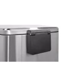 Innovaze Stainless Steel Step-On Trash Can Set - 8 Gal & 1.3 Gal Rectangular Kitchen and Bathroom Bins thumbnail 4