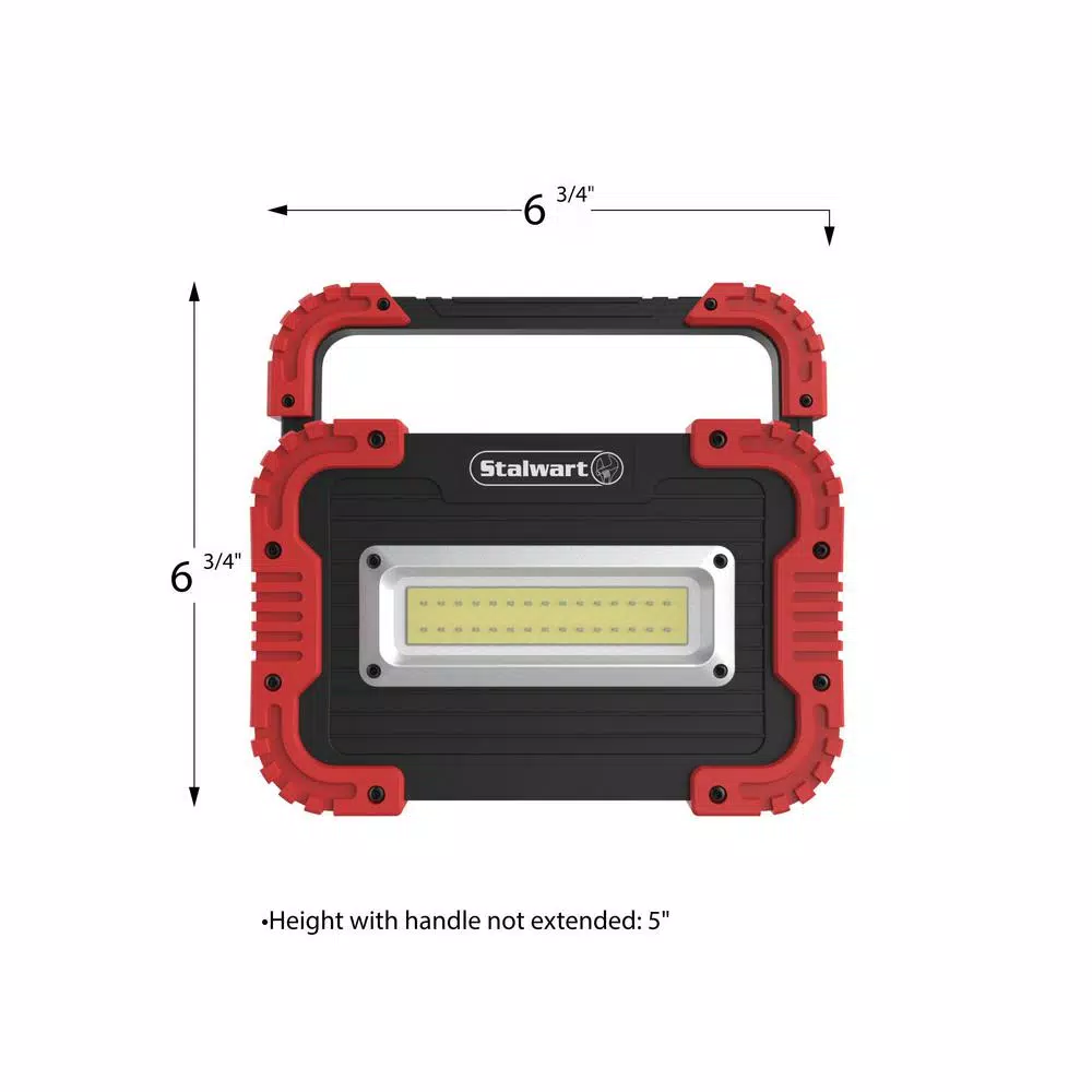 Stalwart 450 Lumens COB LED Work Light with Rotating Handle, Red