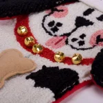 Glitzhome 22 in. Hooked 3D Dog Christmas Stocking - Red, White, and Black Spotted Dog Holiday Decor thumbnail 4