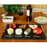 Unbranded Sardo Natural Slate Cheese Board Set with 4 Stainless Steel Tools and Soapstone Chalk thumbnail 3