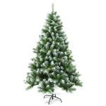Aleko 7 ft. Unlit Flocked Artificial Christmas Tree with Pine Cones thumbnail 1