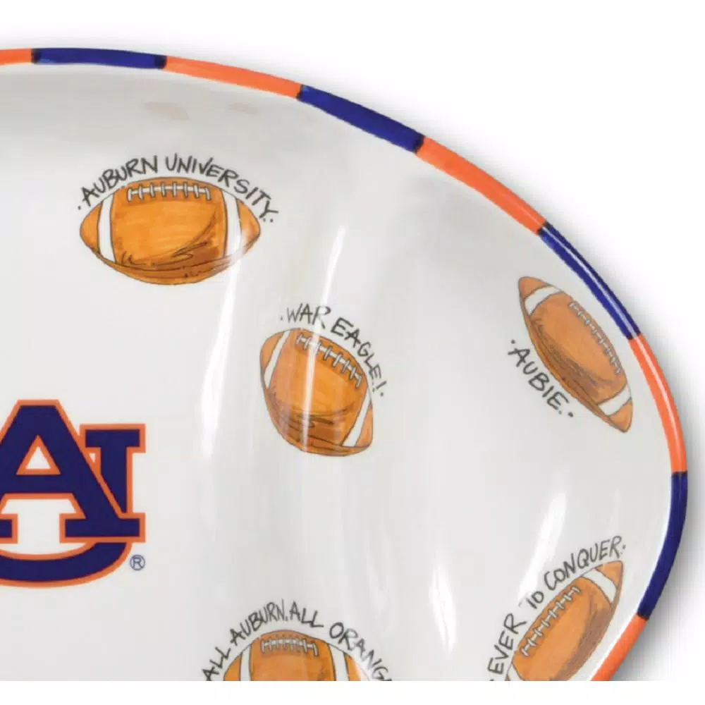Magnolia Lane Auburn University Officially Licensed NCAA Ceramic Football Tailgating Serving Platter