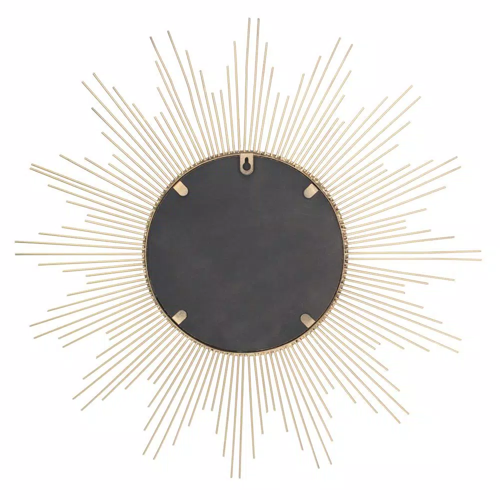 Stonebriar Collection Stonebriar Gold Sunburst Wall Mirror - Contemporary Art Deco Metal Frame Accent Mirror