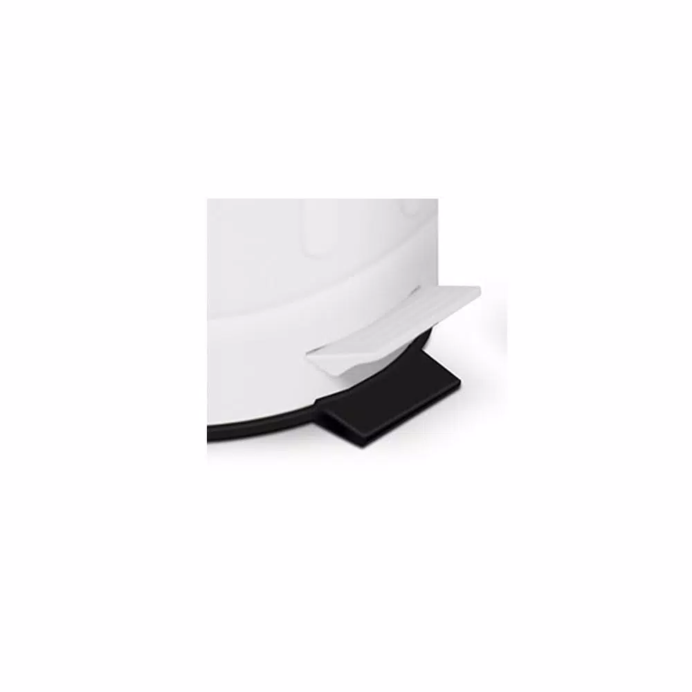 Innovaze New York Style Round White Metal Step-On Trash Can Set, 12L and 3L Capacity