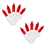Unbranded Brite Star Designer Series 100-Light Red Mini String Lights with White Wire, 2-Pack thumbnail 1