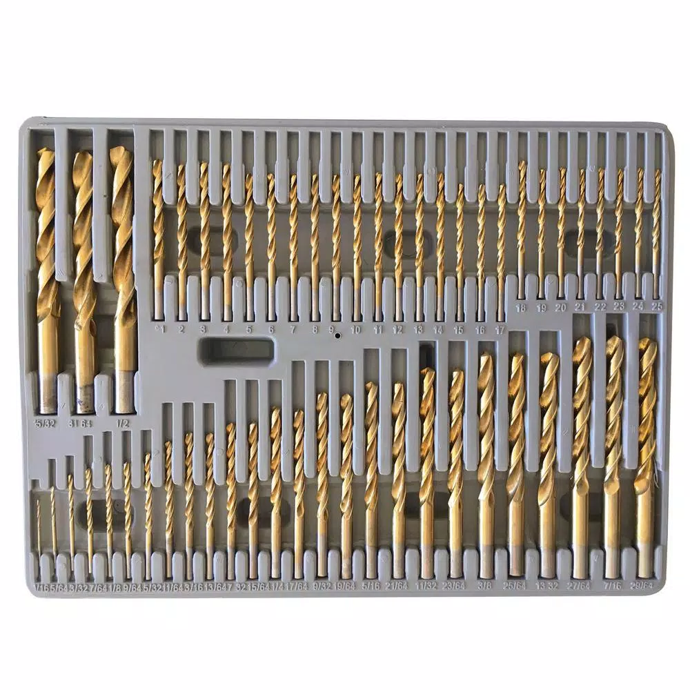 PRO-SERIES 115-Piece Titanium Coated Twist Drill Bit Set with Hex Shank and Storage Case