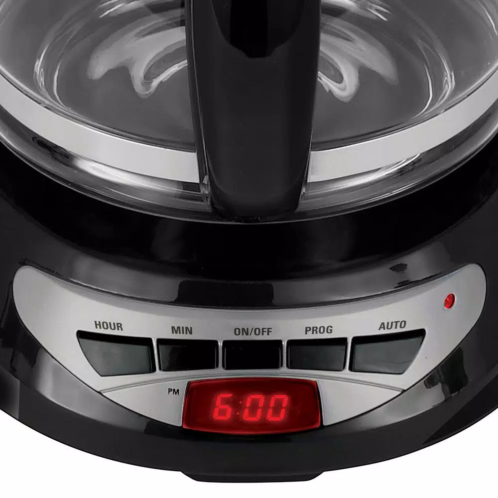 BLACK+DECKER 12-Cup Programmable Drip Coffee Maker with Glass Carafe, Black