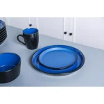STONE LAIN 32-Piece Blue and Black Stoneware Dinnerware Set, Service for 8 thumbnail 6