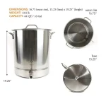Gas One 64 Qt. Stainless Steel Brew Kettle Set with Tri-Ply Aluminum Bottom and Spigot thumbnail 2
