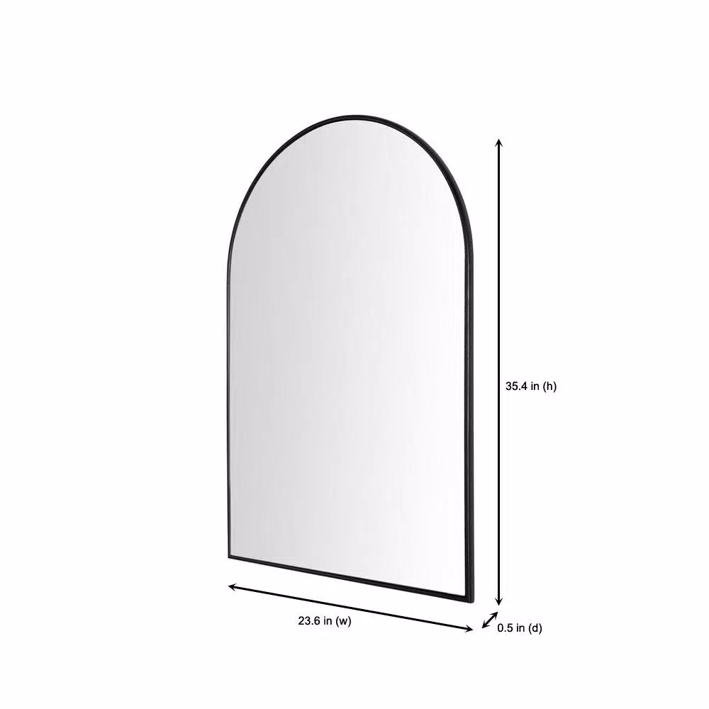 Home Decorators Collection Medium Arched Black Classic Accent Mirror