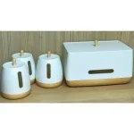 Jiallo European Collection 3-Piece Plastic Canister Set, White thumbnail 4