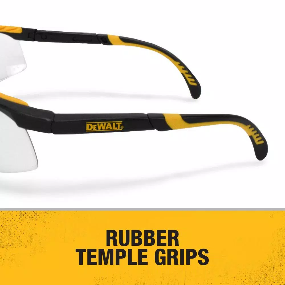 DEWALT DC Dual Injected Rubber Frame Safety Glasses with Clear Polycarbonate Lens