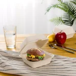 Unbranded 6 in. White Sugarcane Clamshell Containers, Compostable & Eco-Friendly (300 Pack) thumbnail 5