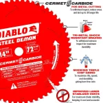 Diablo Steel Demon Cermet II 14 in. 72 TPI Carbide Circular Saw Blade for Ferrous Metals thumbnail 3