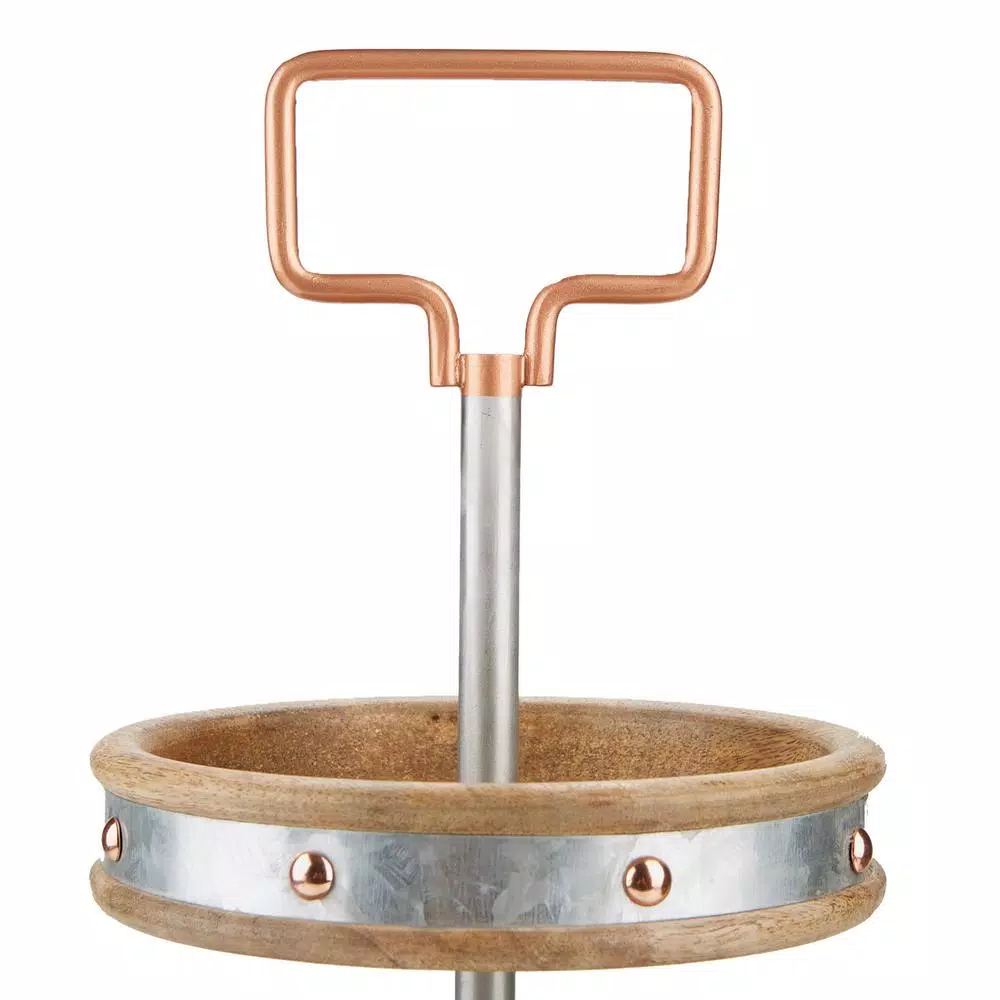 Mind Reader Products 3-Tier Silver Cake Stand with Handle, Galvanized Steel Dessert Display