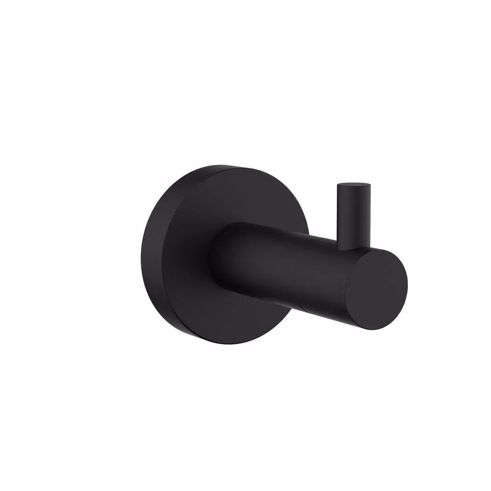 Lexora Bagno Nera Matte Black Stainless Steel Robe Hook