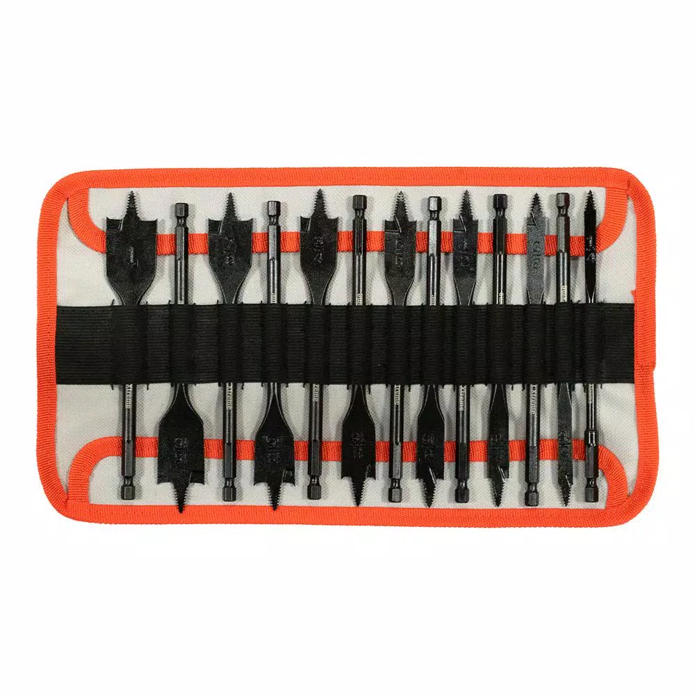 BLU-MOL Disston Blu-Mol Xtreme 13-Piece Threaded Spade Bit Set, Carbon Steel Hex Shank