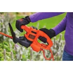 BLACK+DECKER 17 in. Corded Electric Hedge Trimmer, 3.2 Amp, Dual-Action Hardened Steel Blade thumbnail 4