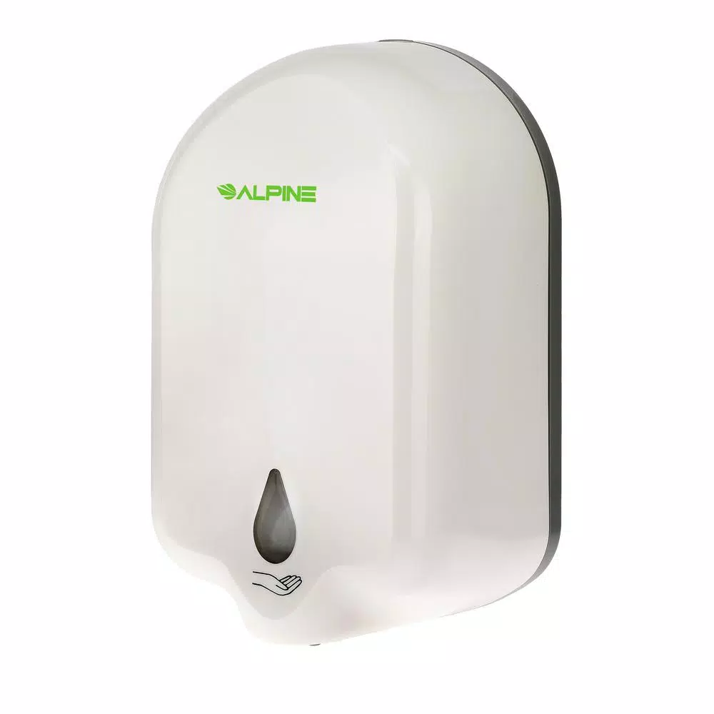 Alpine Industries 1100ml Automatic Liquid Gel Hand Sanitizer & Soap Dispenser, White