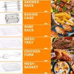 Boyel Living 15 Qt. Black Stainless Steel 16-in-1 Digital Air Fryer Oven with Rotisserie and Dehydrator, 1700W thumbnail 7