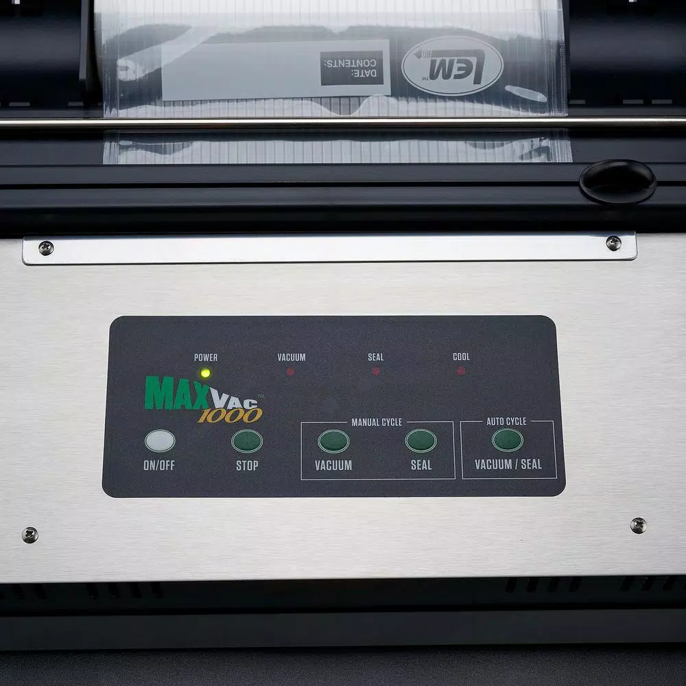 LEM MaxVac 1000 Stainless Steel Food Vacuum Sealer with Bag Holder and Cutter
