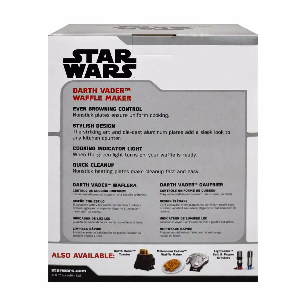 Uncanny Brands Star Wars Darth Vader American Waffle Maker, Black Stainless Steel