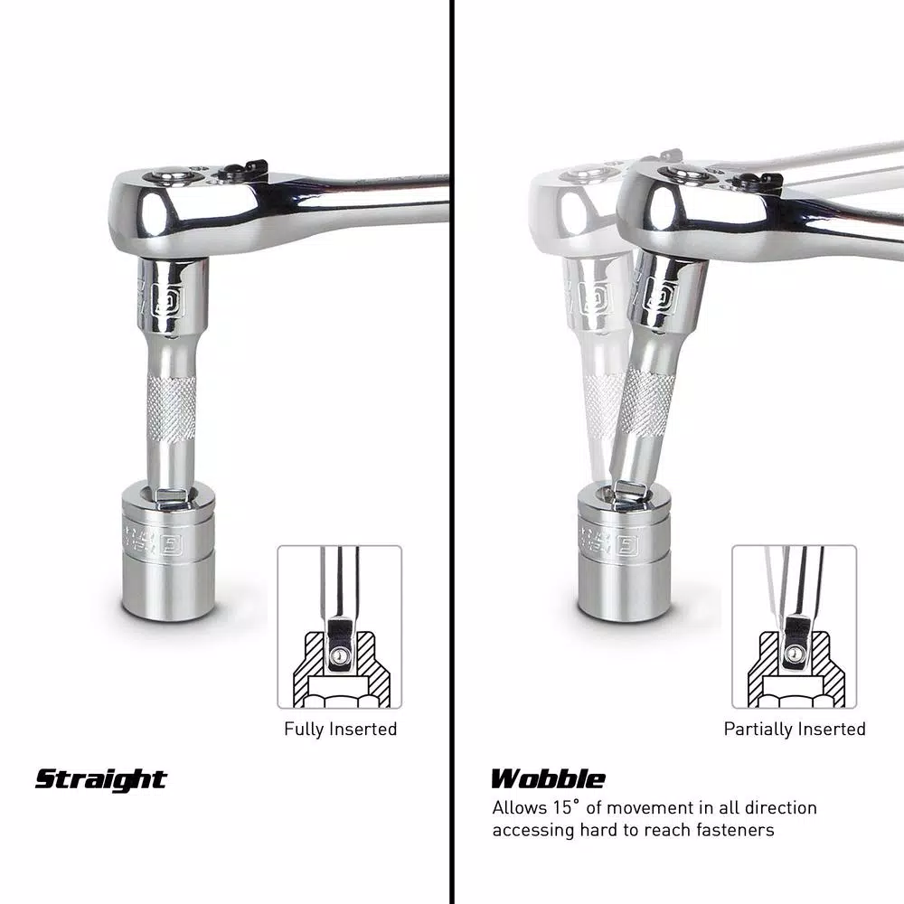Capri Tools 1/4 in. Drive Wobble Extension Bar Set, 5-Piece