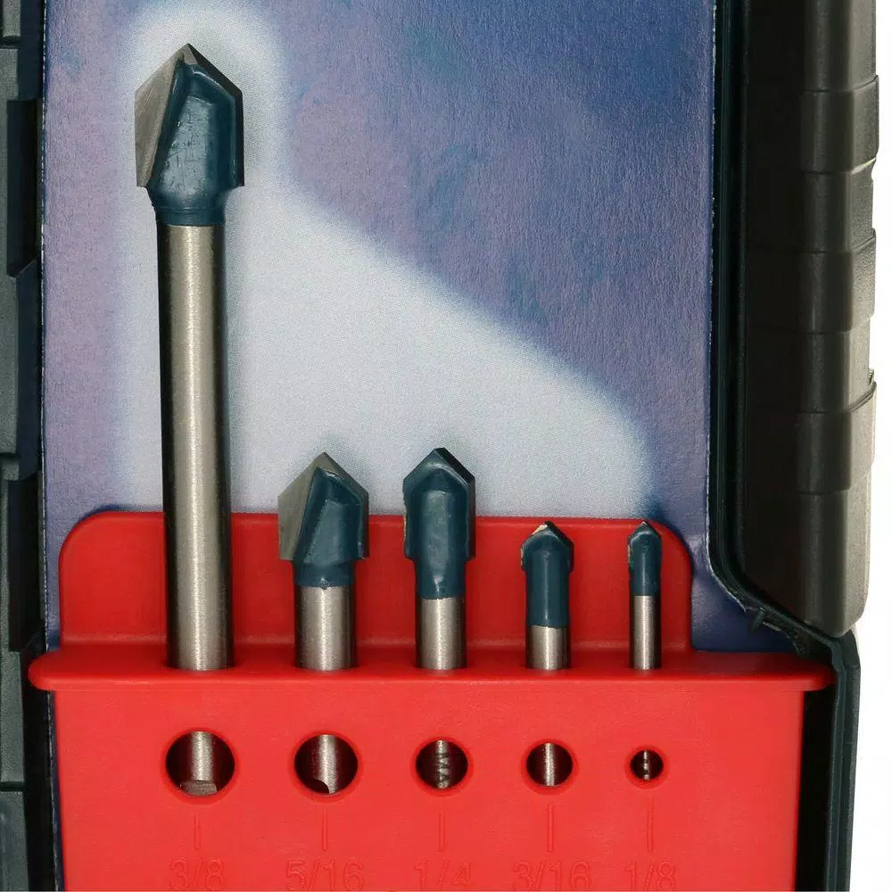 Bosch 8-Piece Carbide-Tipped Glass and Tile Drill Bit Set with 3-Flat Shank
