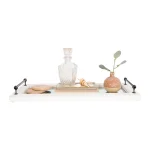 3R Studios Classic Distressed Wood Decorative Tray with Metal Handles, Rectangle thumbnail 5
