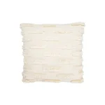 3R Studios White Embroidered Cotton Throw Pillow with Fringed Edges, 20 in. x 20 in. thumbnail 6