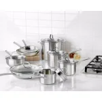 Calphalon Classic 14-Piece Stainless Steel Cookware Set with Impact-Bonded Aluminum Bases thumbnail 2