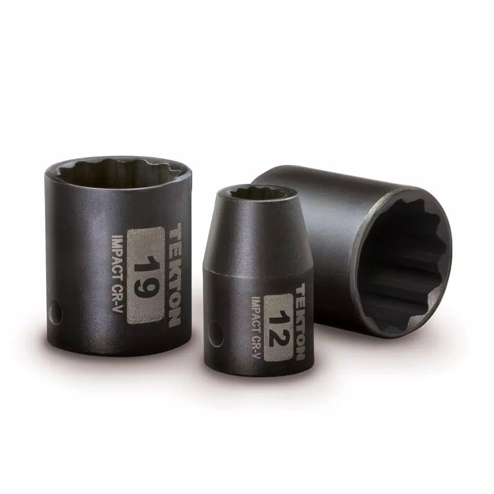 TEKTON 1/2 in. Drive 11-32 mm 12-Point Shallow Impact Socket Set, 14-Piece