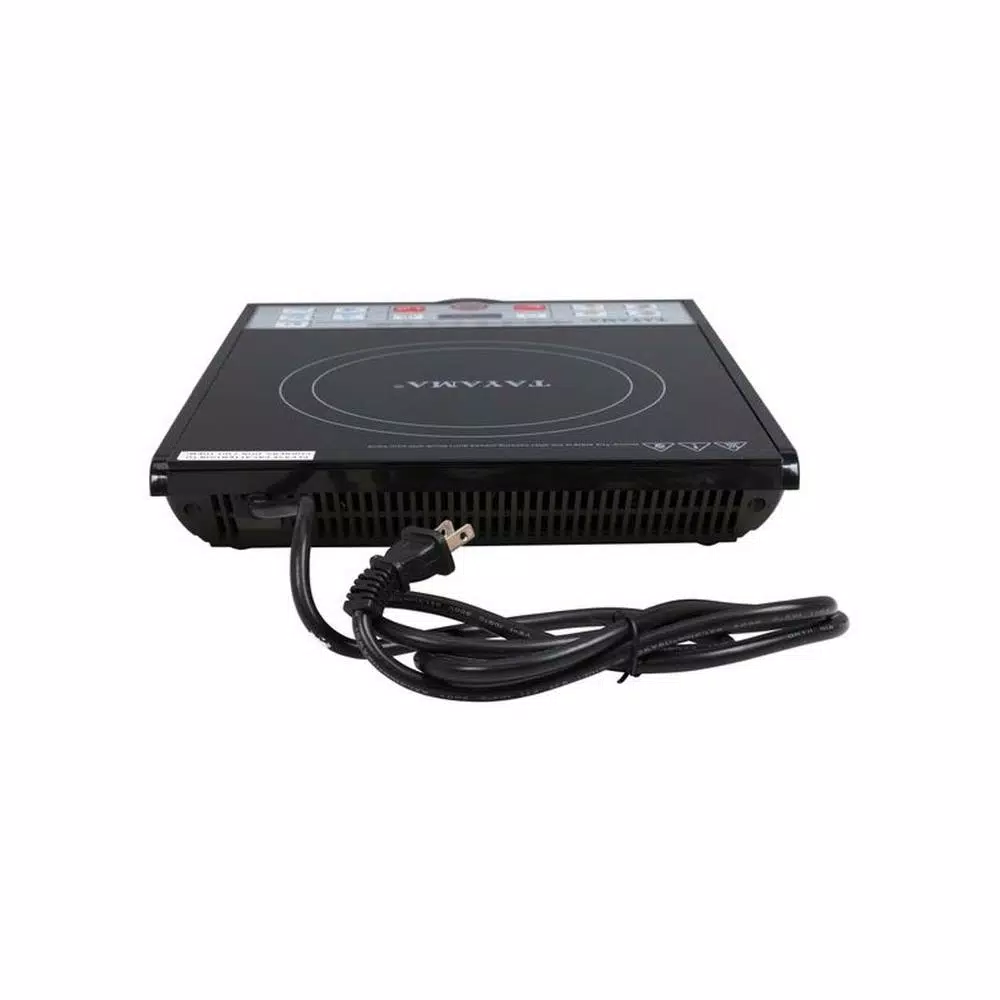 Tayama 1500W Single Burner 8 in. Black Induction Hot Plate with Shabu Cooking Pot