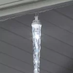LightShow 48-Light White Shooting Star Icicle LED String Light, 7 ft Outdoor Holiday Decor thumbnail 4