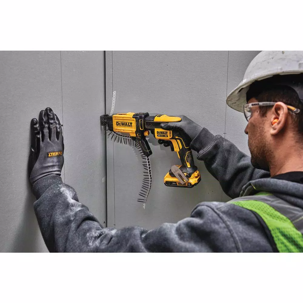 DEWALT 20V MAX XR Cordless Brushless Drywall Screw Gun Kit with Collated Attachment, 2 Batteries & Charger