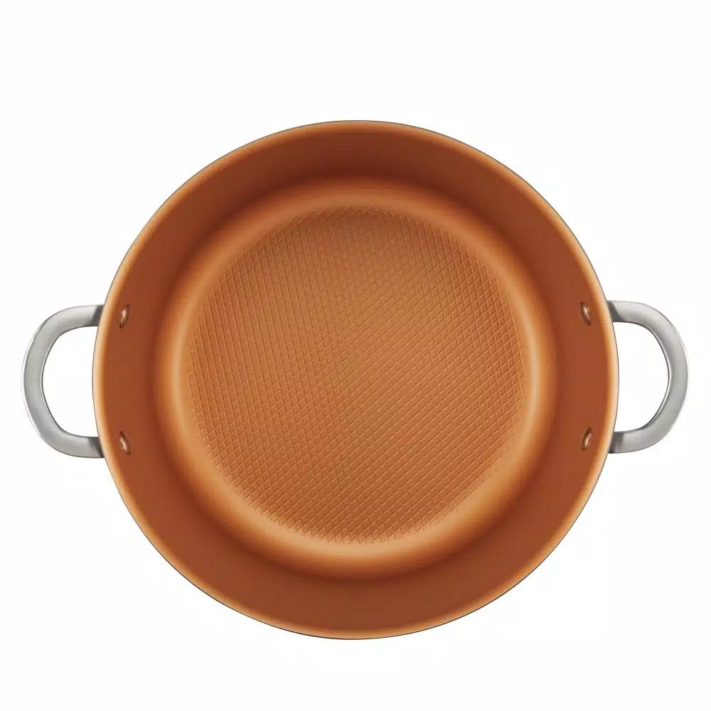 Ayesha Curry Ayesha Home Collection 10 Qt. Hard-Anodized Aluminum Nonstick Stock Pot with Glass Lid, Charcoal Gray
